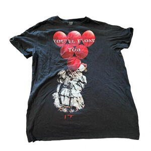 It Women's black t-shirt with clown size medium